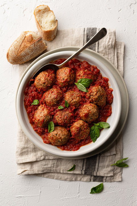 Beef Keftethes in Tomato Saltsa