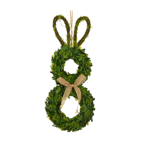 Boxwood  Bunny Wreath with Bow