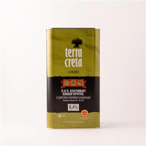 Terra Creta Estate Greek Girit Extra Virgin Olive Oil -  4 Litres
