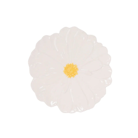 White Zinnia Plate